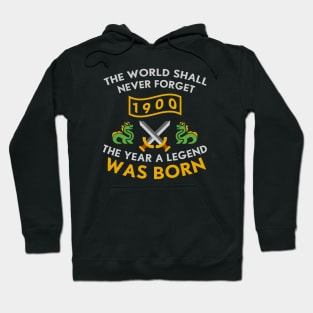 1900 The Year A Legend Was Born Dragons and Swords Design (Light) Hoodie